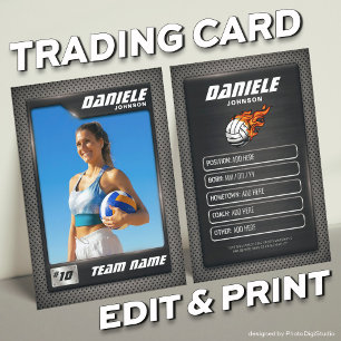 Custom Volleyball Trading Card Volley Player Cards