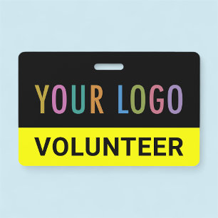 Custom Volunteer Badge Clip or Lanyard Event Logo ID Badge