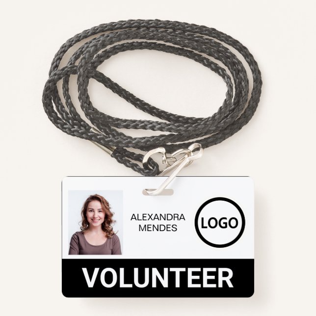 Custom Volunteer Badge Lanyard Event Team Logo ID Badge (Front with Lanyard)