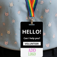 Custom Volunteer - Photo pass-  Name ID Badge
