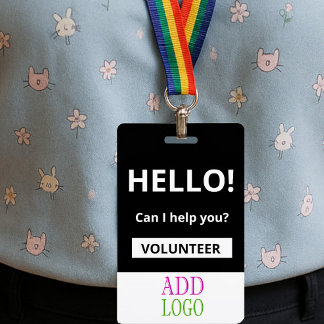 Custom Volunteer - Photo pass-  Name ID Badge