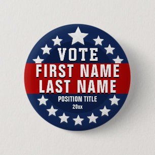 Custom Vote  6 Cm Round Badge
