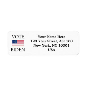 Custom Vote Biden Patriotic American Flag Label Return Address Label