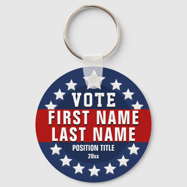 Custom Vote  Key Ring (Front)