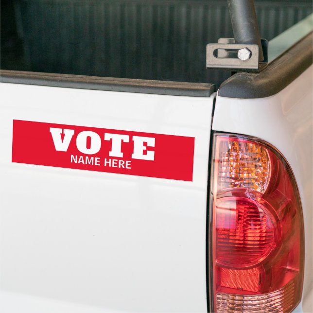 CUSTOM VOTE VOTERS CANDIDATE ELECTION BUMPER STICKER (On Truck)