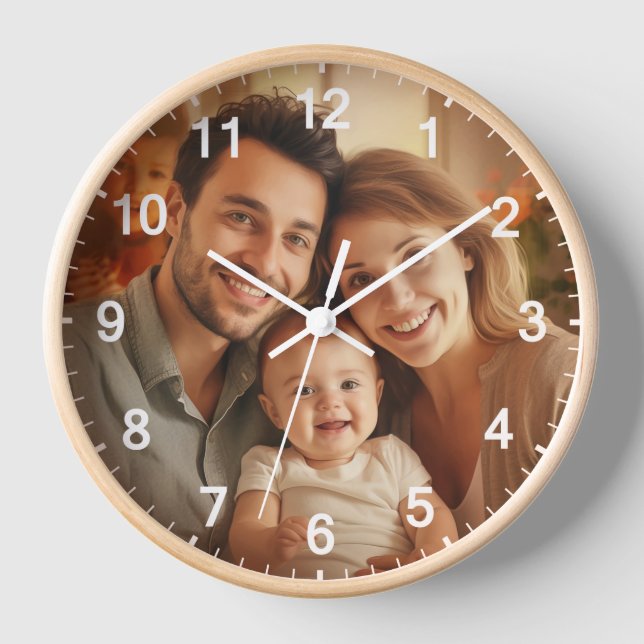 Custom Wall Clock (Add Your Own Photo and/or text) (Front)