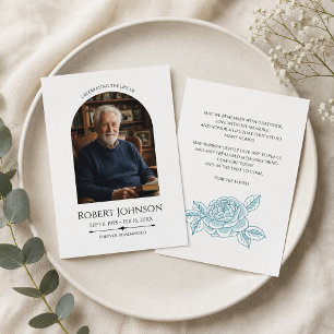 Custom Wallet Size Funeral Photo Card with Prayer
