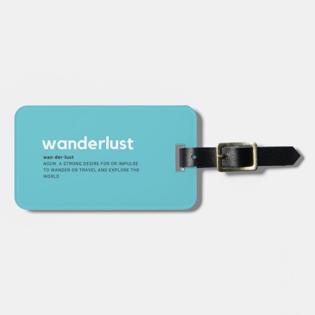 Custom Wanderlust Map Luggage Tag (Front Horizontal)