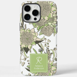 Custom Waratah & Gumnut Eucalyptus iPhone 16 Pro Max Case