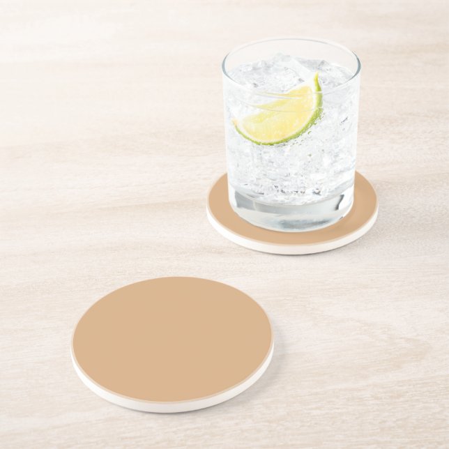 Custom Warm Sand Stone Coaster (Side)