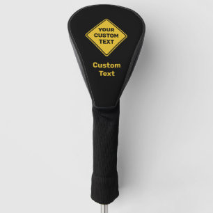 Custom Warning Diamond Sign Golf Head Cover