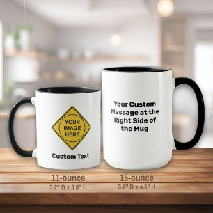Custom Warning Diamond Sign Mug