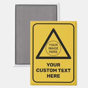 Custom Warning Triangle Sign Magnet