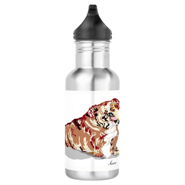 Custom Water Bottle (18 oz), Stainless Steel / Dog (Right)