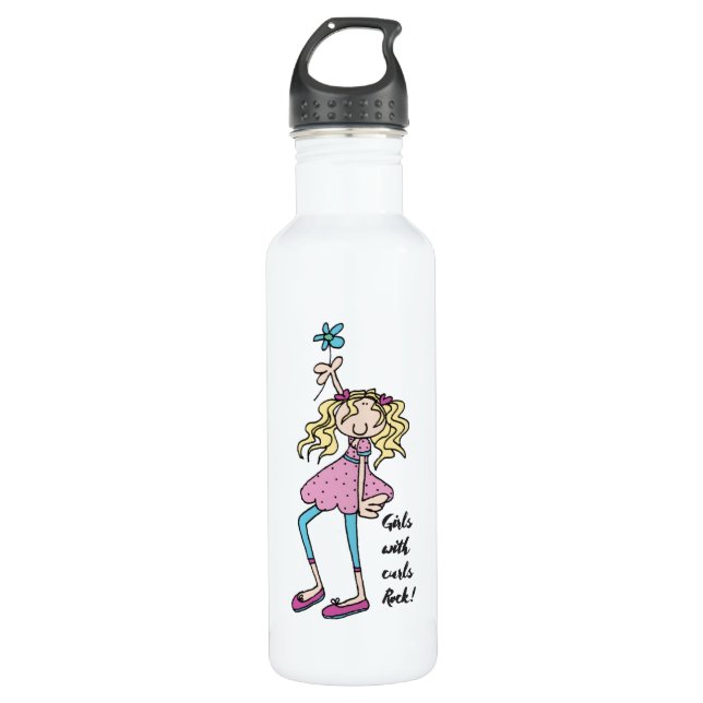 Custom Water Bottle (24 oz), White (Front)