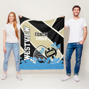 Custom - Water Polo 🤽♀️ in Gold, Black and White Fleece Blanket