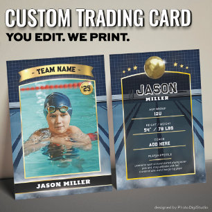 Custom Water Polo Trading Card Blue Gold Card