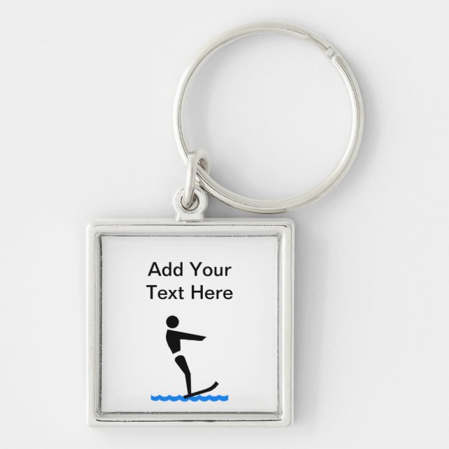Custom Water Skiing Key Ring (Front)
