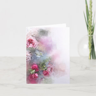Custom Watercolor Art Roses Flowers Floral Modern Invitation