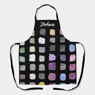 Custom Watercolor Artist Black Apron
