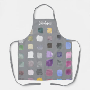 Custom Watercolor Artist Gray Apron
