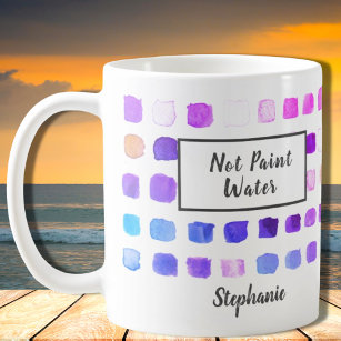 Custom Watercolor Artist Purple Not Paint Water  Coffee Mug