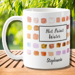 Custom Watercolor Artist Rust Not Paint Water Coffee Mug<br><div class="desc">This mug is decorated with a watercolor pattern of colour samples in terracotta and rust. The words Not Paint Water are added and a Paint Water version is also in my store. Perfect for an artist or someone who enjoys painting. Personalise it with your name or monogram. As we create...</div>