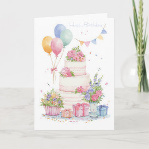 Custom Watercolor Birthday Card