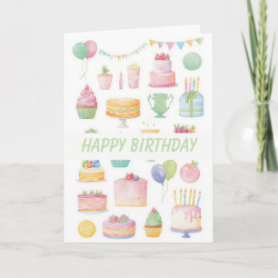 Custom Watercolor Birthday Card