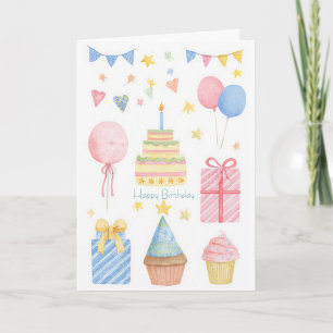 Custom Watercolor Birthday Card