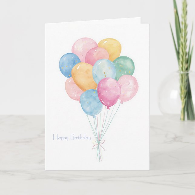 Custom Watercolor Birthday Card (Front)