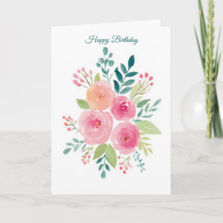 Custom Watercolor Birthday Card