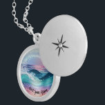 Custom Watercolor Blue Ocean Wave Photo with Name Locket Necklace<br><div class="desc">Custom Watercolor Blue Ocean Wave Photo with Name Watercolor Blue White Ocean Wave Custom Photo Name Experience the beauty of the ocean with our hand-painted personalised Watercolor Blue White Ocean Wave collection. Customise your favourite products, including keychains, canvas prints, wall art posters, locket necklaces, t-shirts, watches, clocks, and more, with...</div>