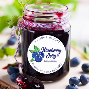 Custom Watercolor Blueberry canning labels kitchen