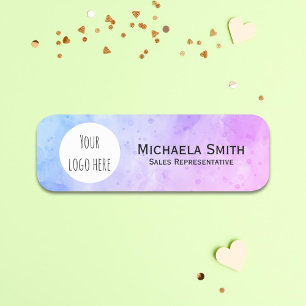 Custom Watercolor Business Retail Employee  Name Tag