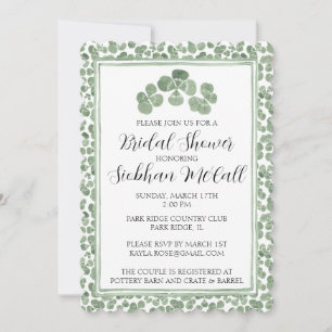 Custom Watercolor Celtic Clover Shamroch Irish Invitation