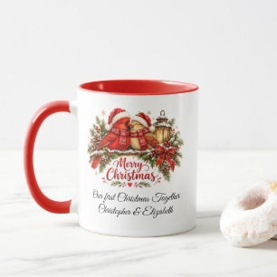 Custom Watercolor Christmas Cardinals Mug