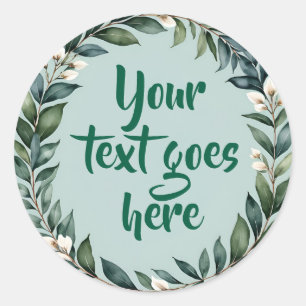Custom Watercolor Eucalyptus Wreath Sticker floral