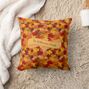 Custom Watercolor Fall Leaves - Vintage Autumn  Cushion