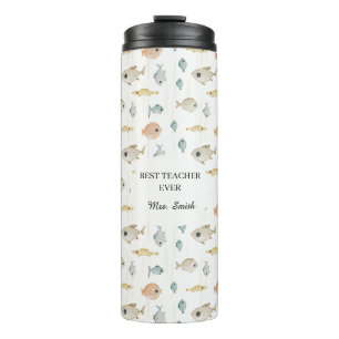 Custom Watercolor Fish Best Teacher Ever Thermal Tumbler