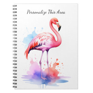 Custom Watercolor Flamingo Notebook