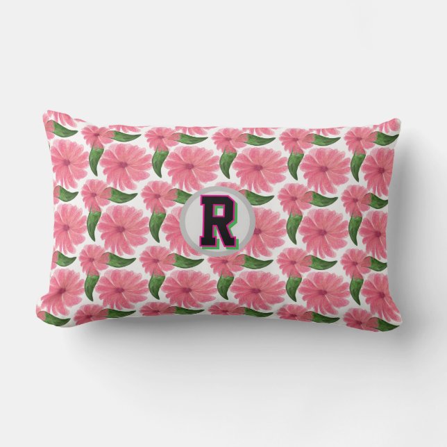 Custom Watercolor floral pattern  Lumbar Cushion (Front)