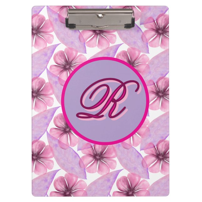Custom Watercolor floral pattern  Poster Clipboard (Front)