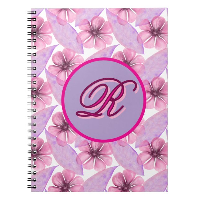 Custom Watercolor floral pattern  Poster Notebook (Front)