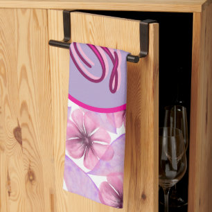 Custom Watercolor floral pattern Poster Tea Towel
