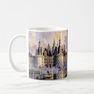 Custom Watercolor France Loire Valley Retro Castle Coffee Mug