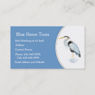 Custom Watercolor Great Blue Heron Bird Business Card