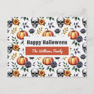 Custom Watercolor Halloween Postcard