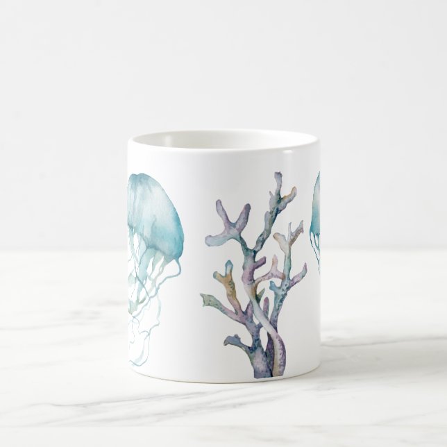 Custom Watercolor Jellyfish Mug (Center)