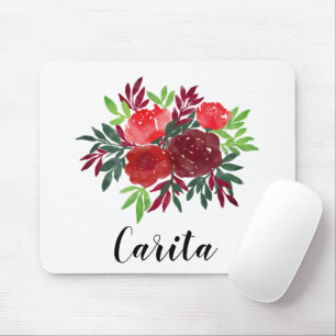 Custom Watercolor Roses Mousepad